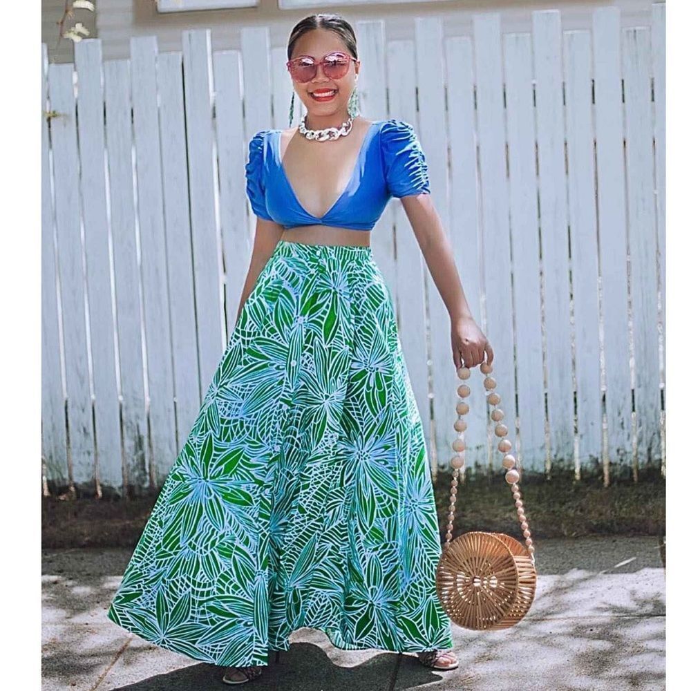 Tabitha Brown x Target Women's Linear Floral Print Maxi Skirt size XS